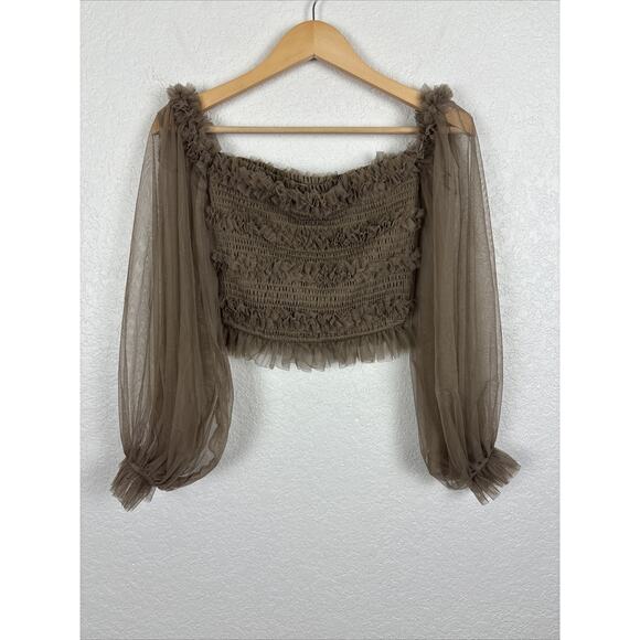 Mable Tulle Off The Shoulder Womens Top Sz Small Ethereal Whimsy Balletcore Boho - Picture 2 of 9